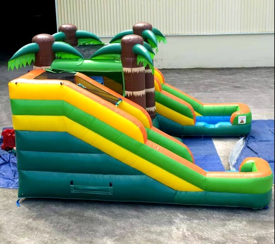 Bounce Horizon 16ft Palm Tree Combo Inflatable with Dual Lane Slides