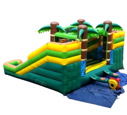 Bounce Horizon 16ft Palm Tree Combo Inflatable with Dual Lane Slides
