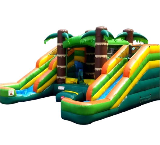 Bounce Horizon 16ft Palm Tree Combo Inflatable with Dual Lane Slides