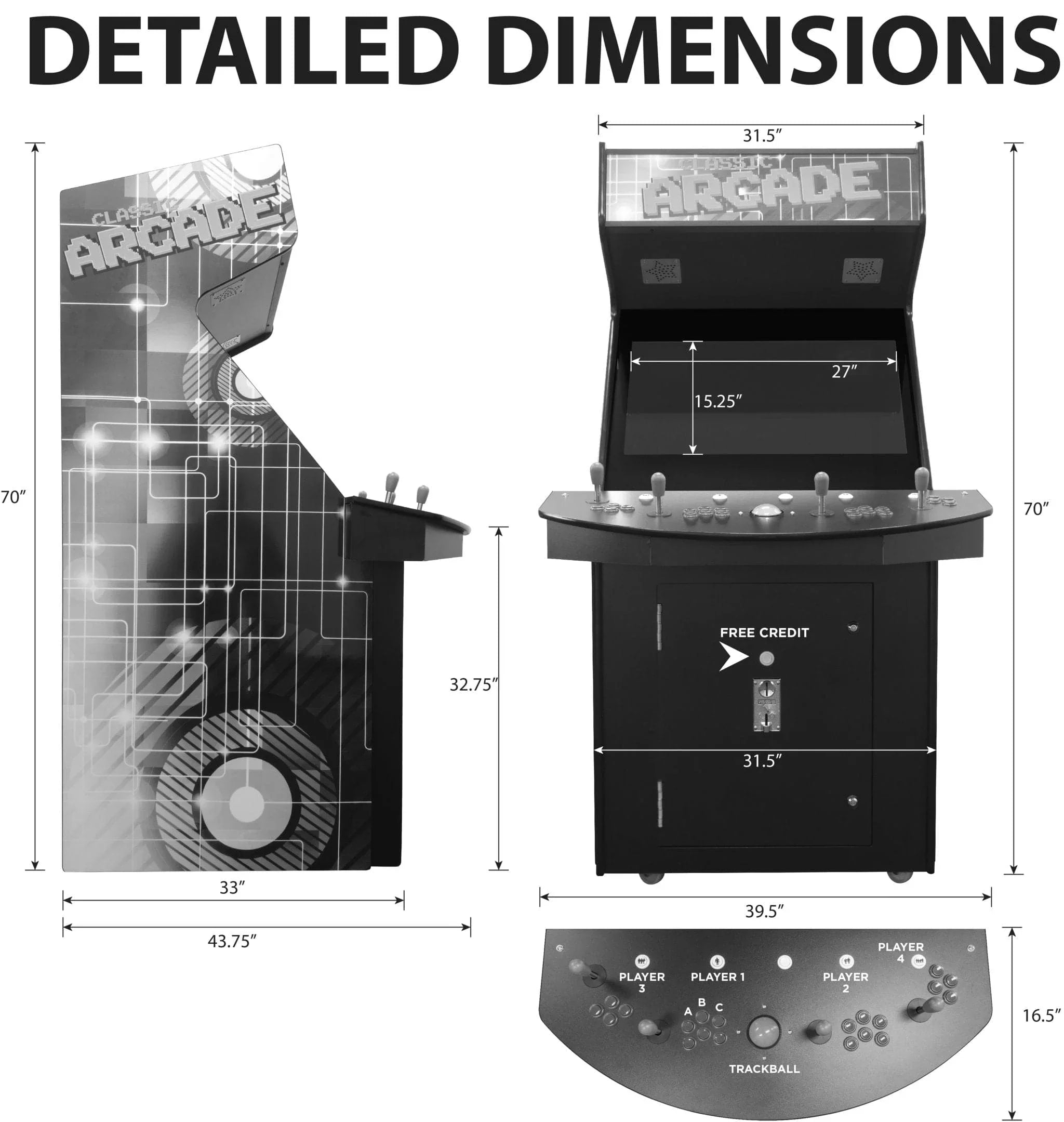 Creative Arcades 4-Player Full-Size Stand-Up Arcade Machine