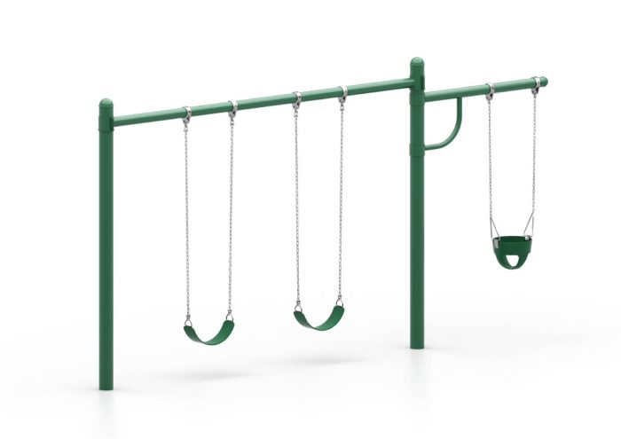 World Klass Play 5" Single Post Swing 8Ft 1-Bay with Tot Arm