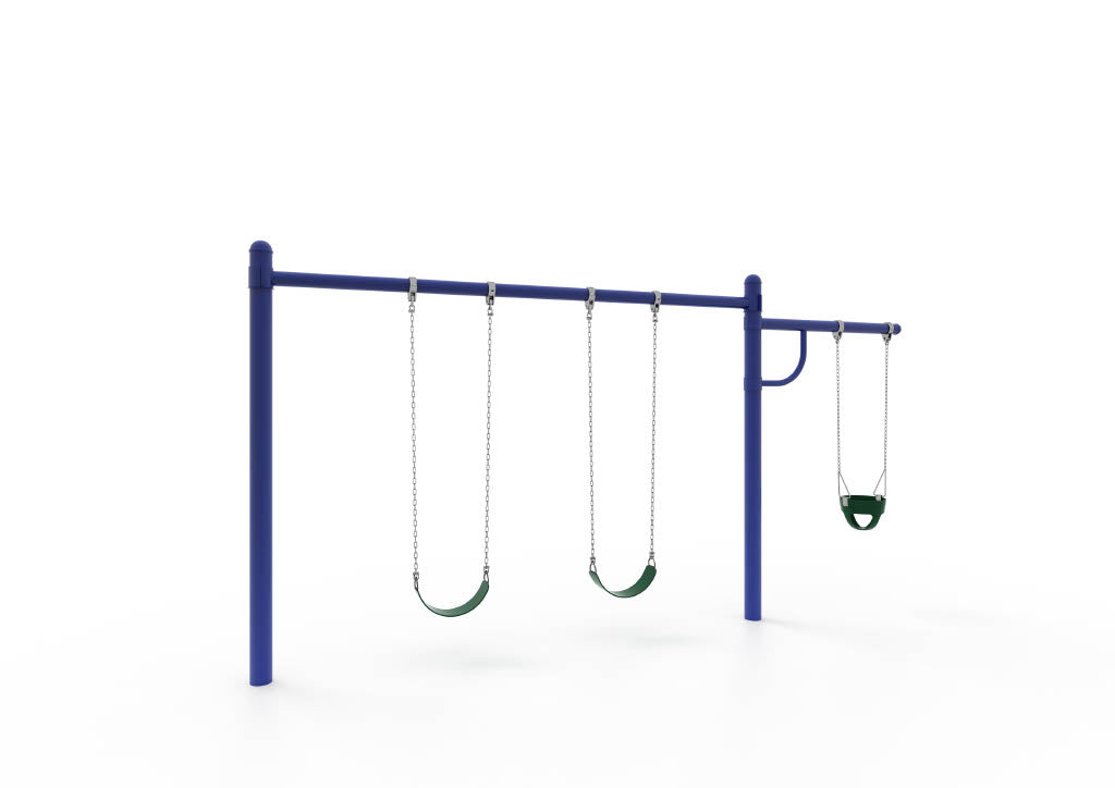 World Klass Play 5" Single Post Swing 8Ft 1-Bay with Tot Arm