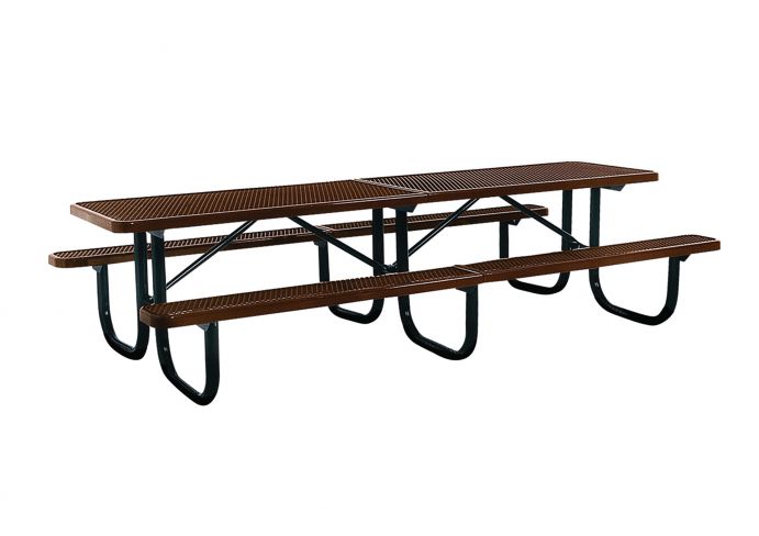 UltraSite 12’ Extra Heavy-Duty Shelter Table, 3 Legs / 2 Seats