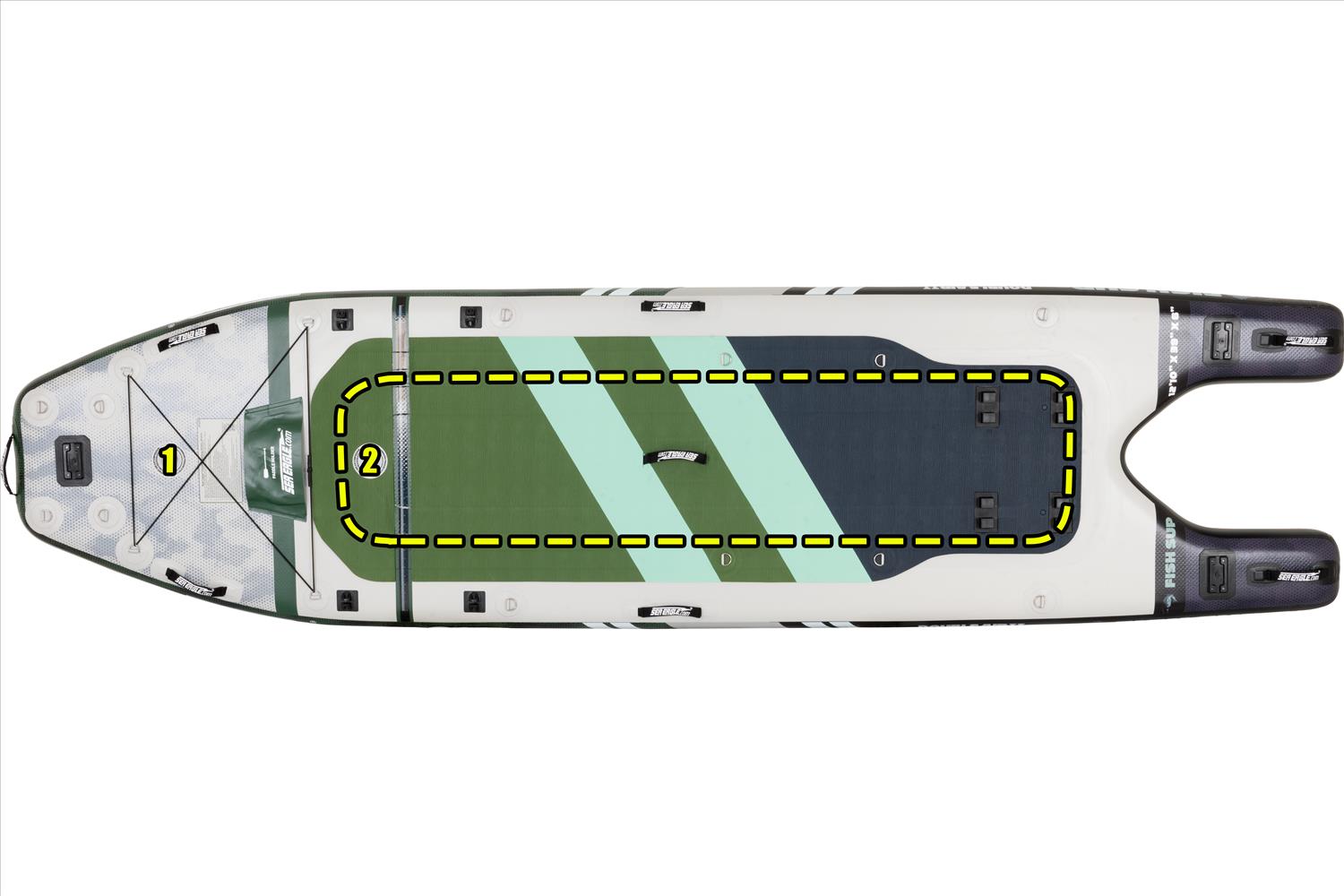 Sea Eagle FishSUP 1210 12'10" Inflatable Fishing Stand-Up Paddleboard Start Up Package (New)