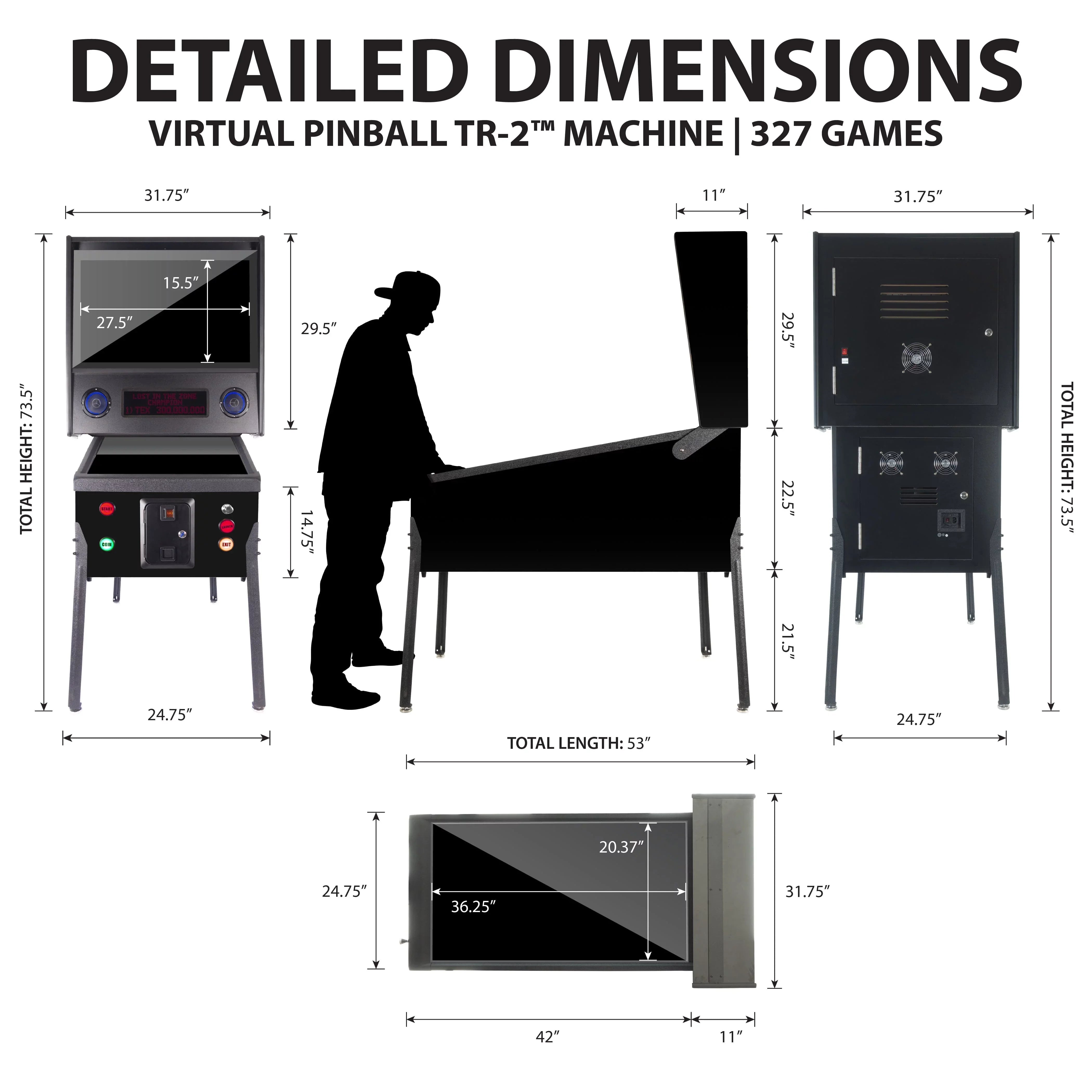 Creative Arcades TR2 Virtual Pinball Machine with Force Feedback (327 Games)