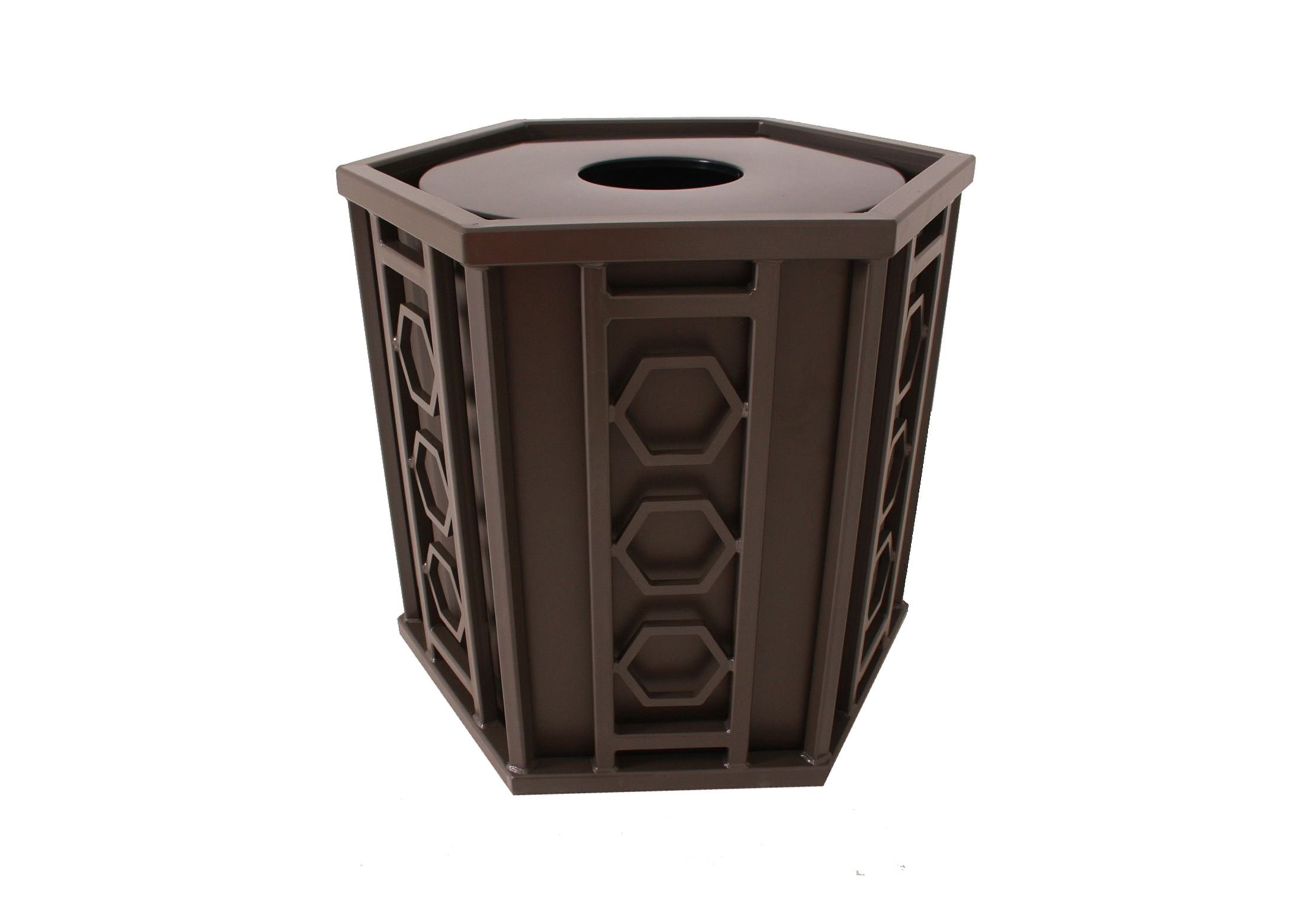 UltraSite 32 Gallon Huntington Receptacle With Rain Bonnet Lid & Plastic Liner