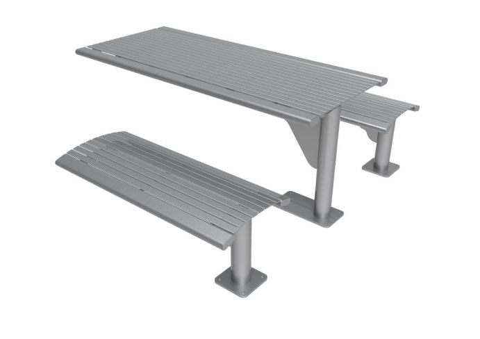 UltraSite 6' Phoenix Cantilever Horizontal Steel Slat Table