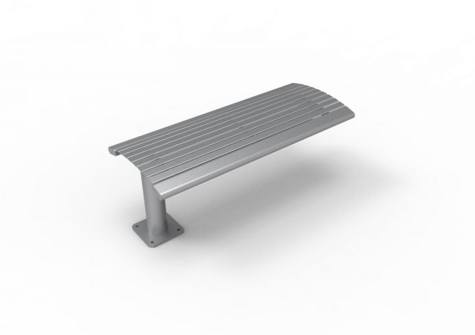UltraSite 4' Phoenix Cantilever Horizontal Steel Slat Bench
