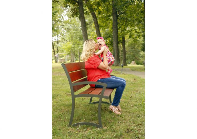 UltraSite 8' Madison Bench with Back Ipe Wood
