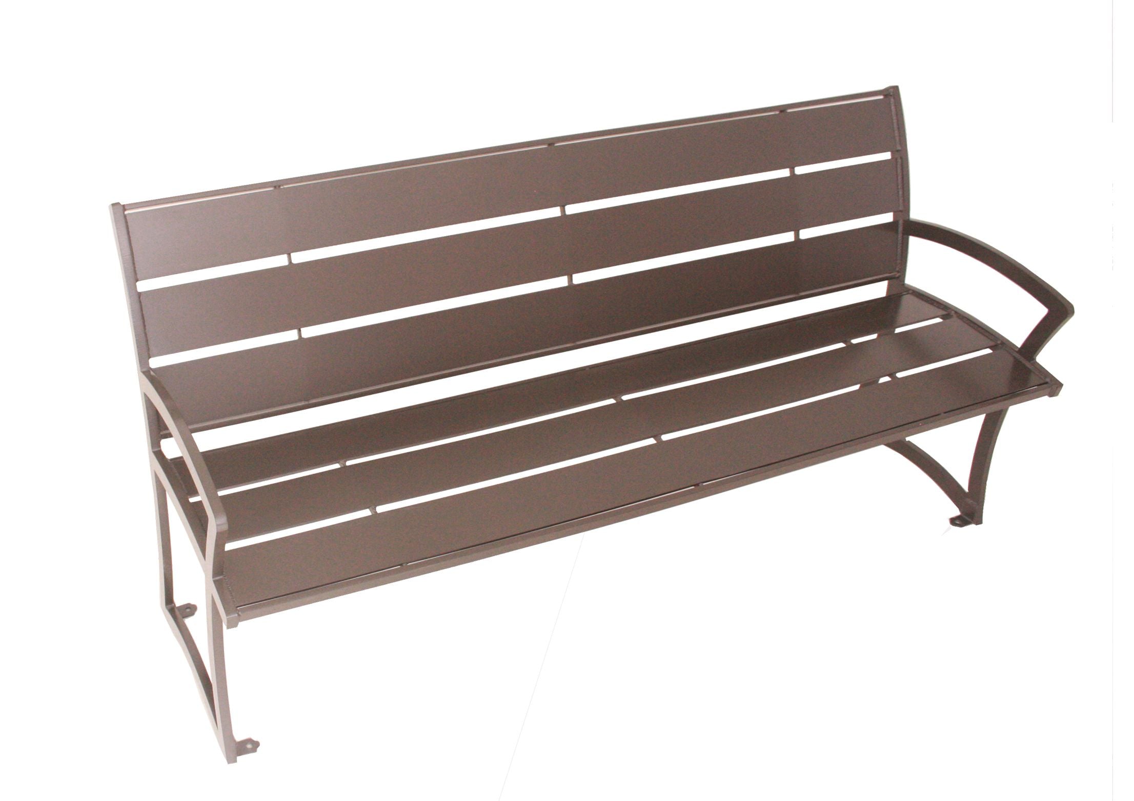UltraSite 4' Madison Bench with Back, Powder Coated Steel