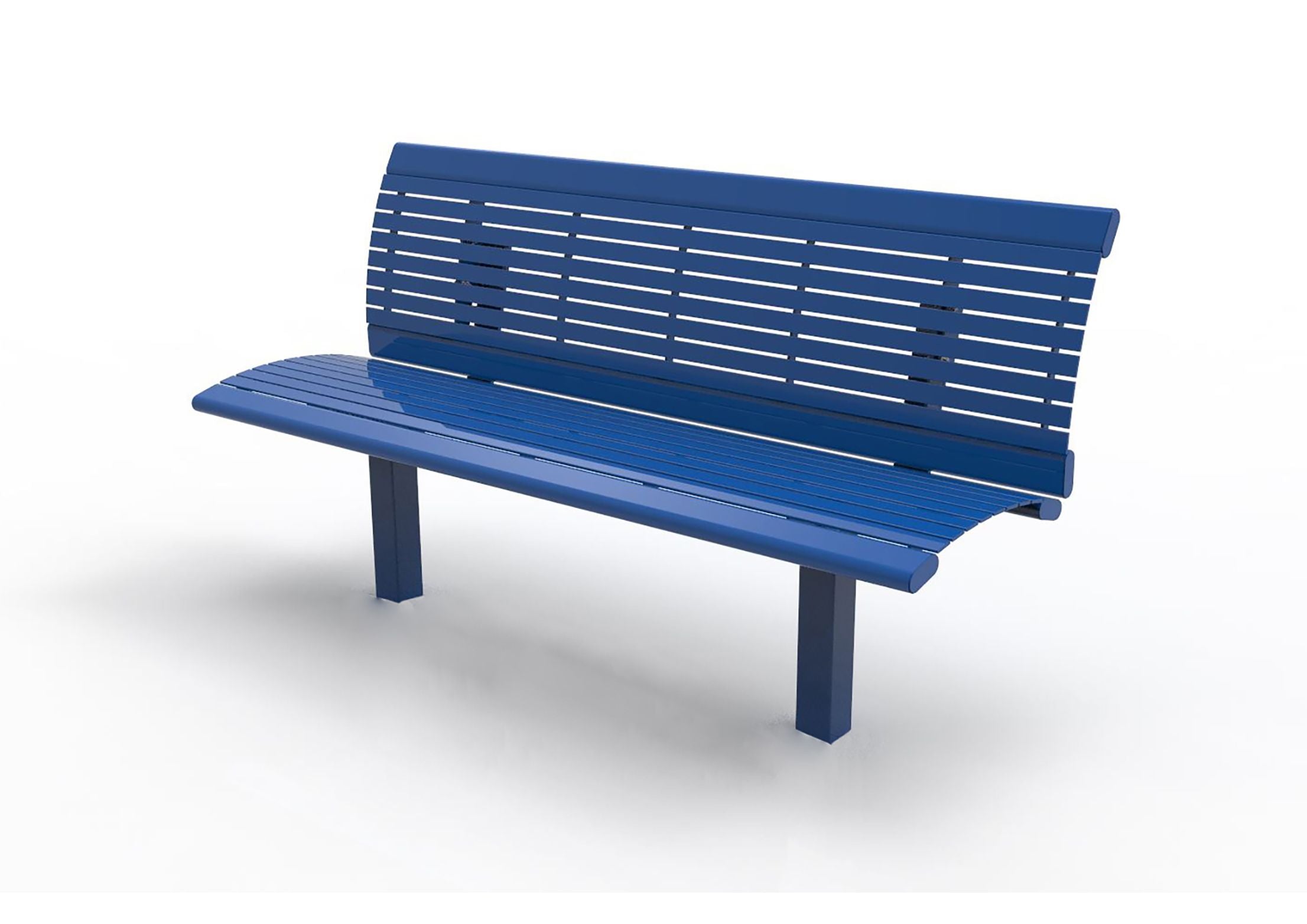 UltraSite 6' Richmond Steel Bench Arm Rests with Back, Inground