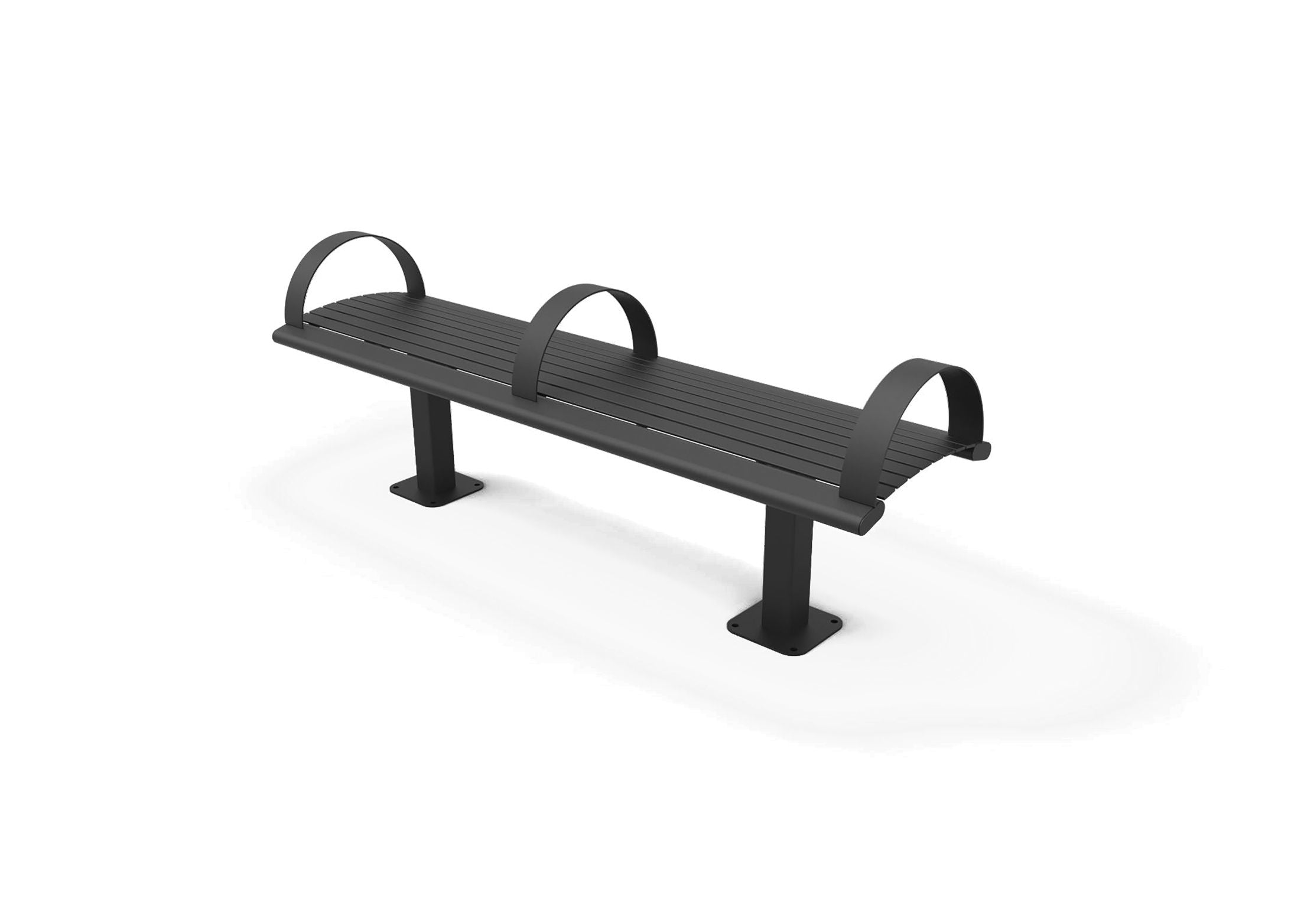 UltraSite 8' Richmond Steel Bench without Back, Surface Mount