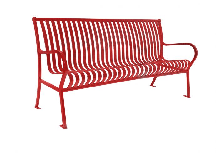 UltraSite 6' Hamilton Bench with Back, Horizontal Slat