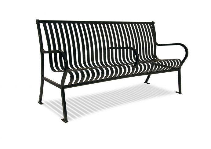 UltraSite 6' Hamilton Bench with Back, Horizontal Slat