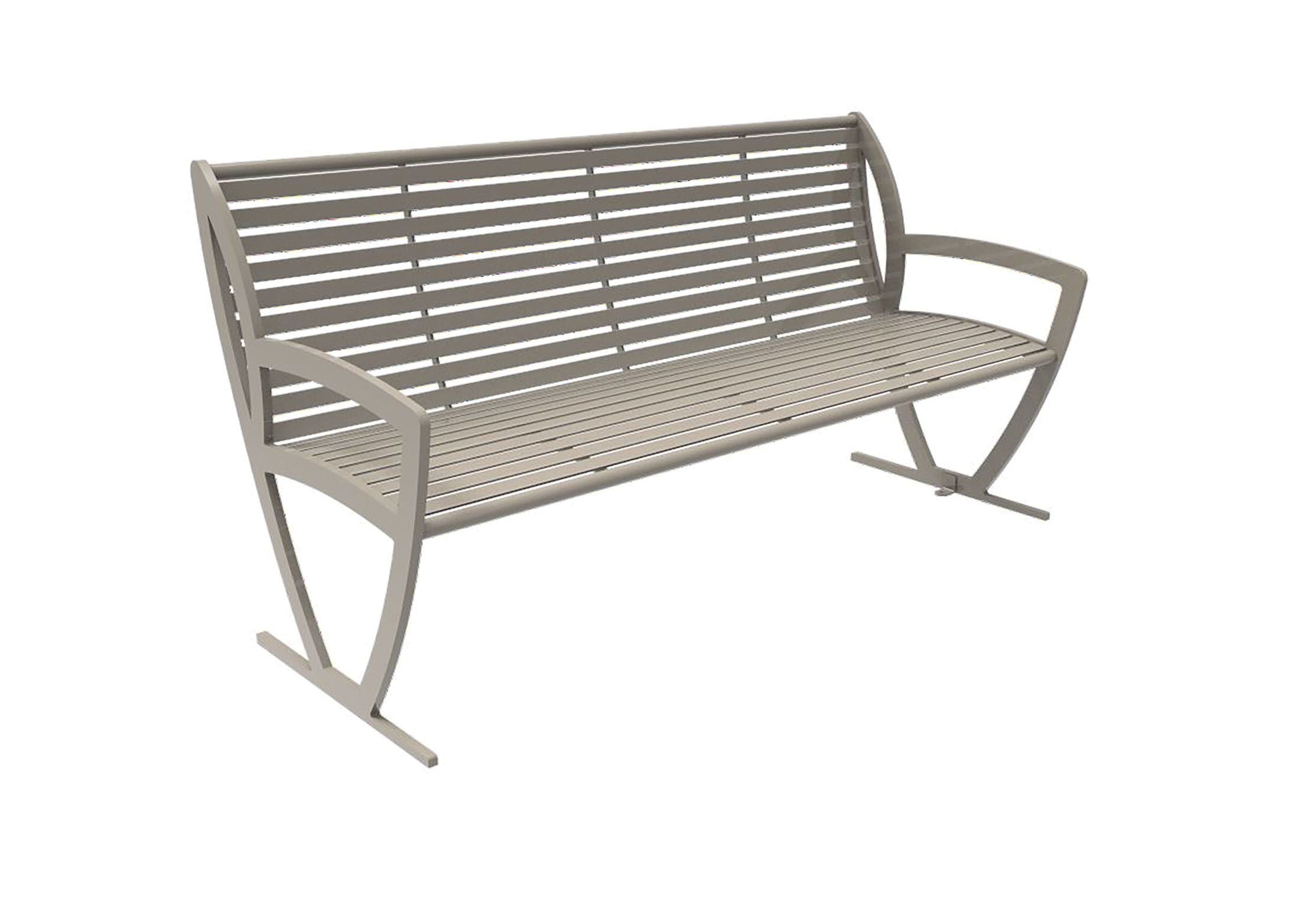 UltraSite 6' Augusta Bench with Back Side And Center Armrests