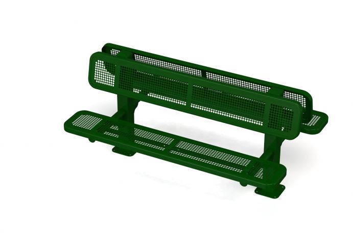 UltraSite 6' Double-Sided Bollard Style Bench, Perforated