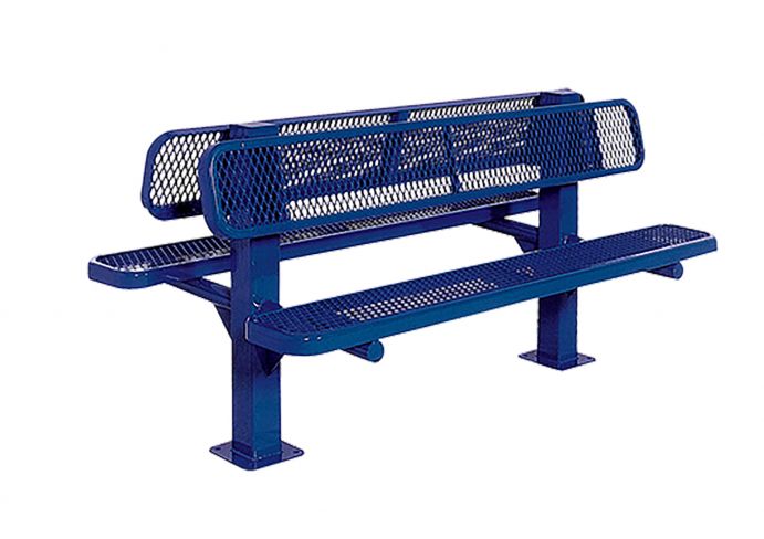 UltraSite 6' Double-Sided Bollard Style Bench, Perforated