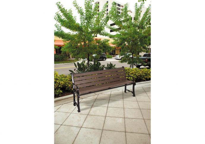 UltraSite 8' Charleston Recycled Bench with Back