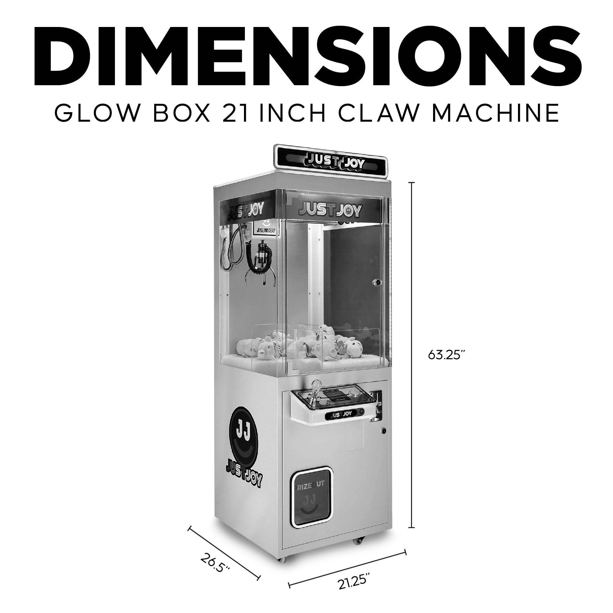 Creative Arcades Glow Box 21" Claw Machine with Neon Lights