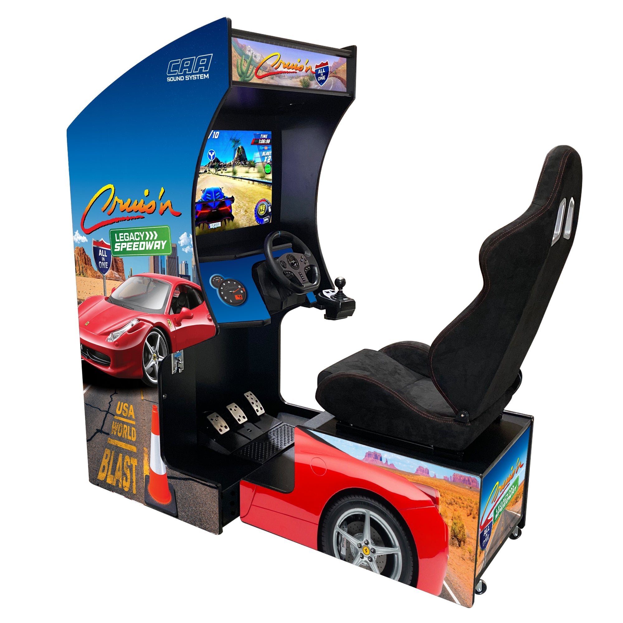 Creative Arcades Classic Racing Arcade Machine - Cruis'n Legacy Edition (205 Games)
