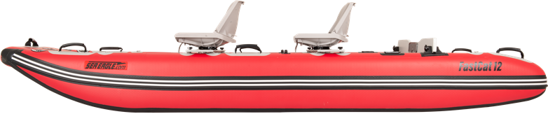 Sea Eagle FASTCAT12 Catamaran Inflatable Boat Swivel Seat Canopy Package (New)