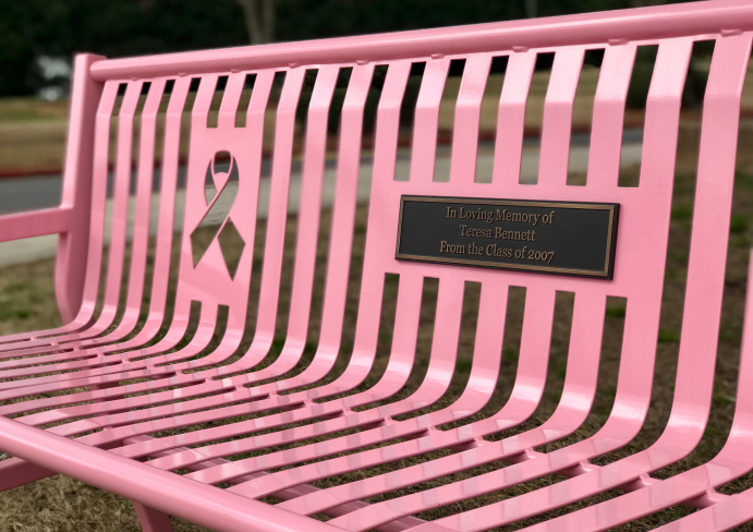 UltraSite 6' Jackson Cancer Awareness Ribbon Bench
