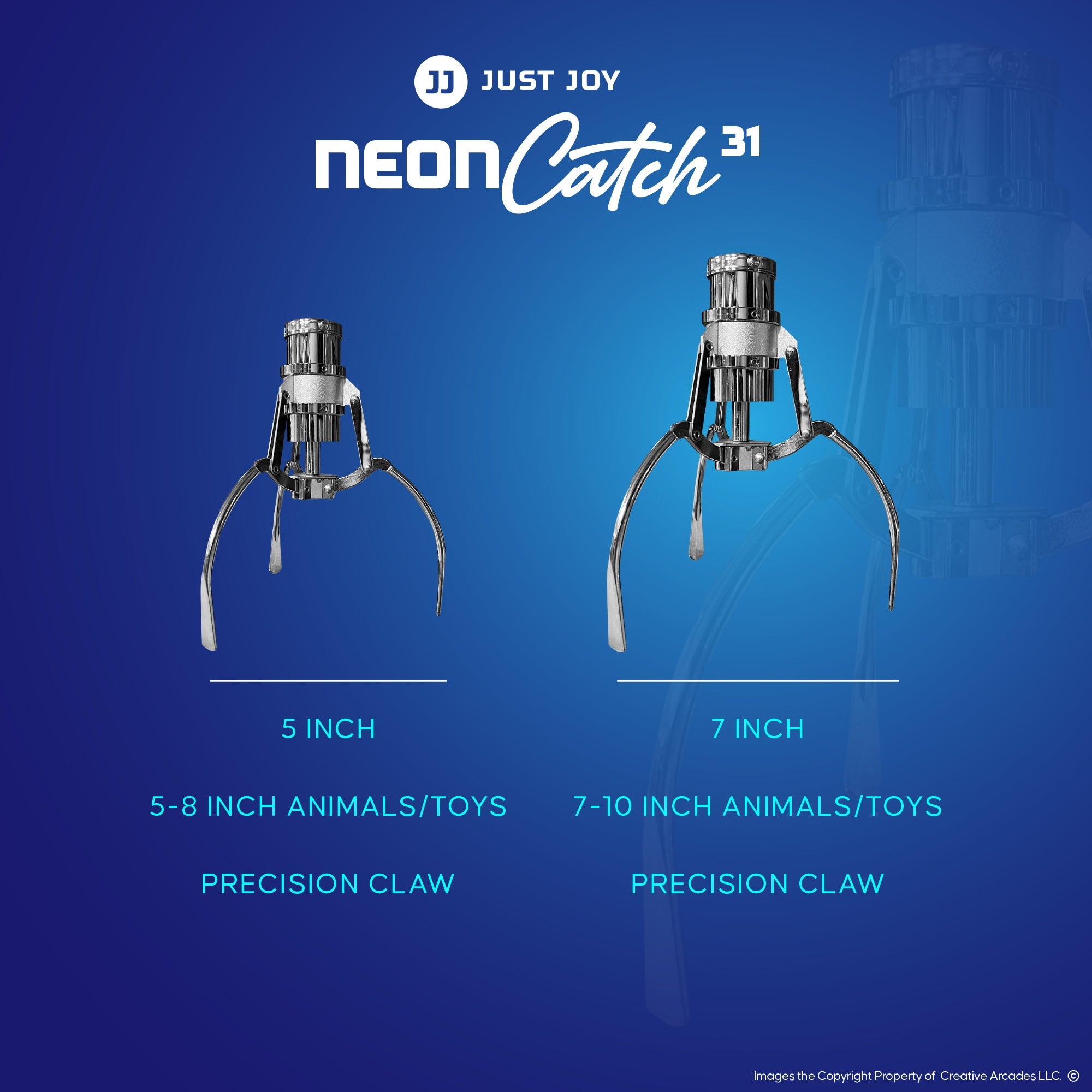 Creative Arcades Neon Catch 31" Claw Machine with Neon Lights