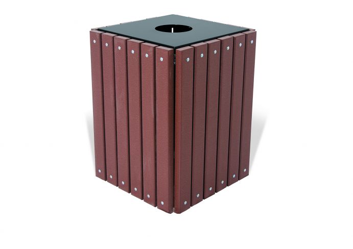 UltraSite 32 Gallon Square Receptacle, Recycled Plastic