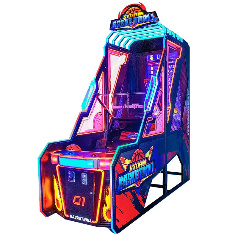 Creative Arcades Storm Basketball™ Digital Screen Shooting Arcade with Multi-Color Neon Lights