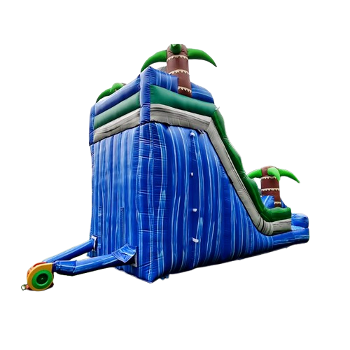 Bounce Horizon 16ft Big Tropical Single Lane Inflatable Water Slide with Pool