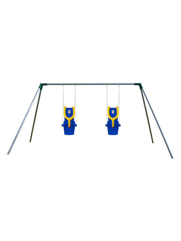 Jensen Swing S82Ac – 8′ ADA Swing Set | 1 Bay, 2 Inclusive Swings