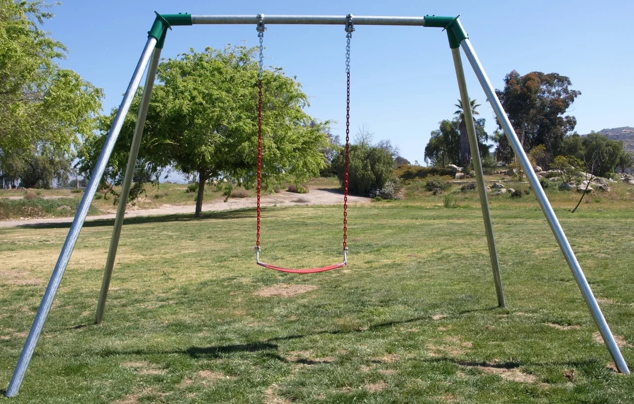 Jensen S61c Commercial & Residential Swing Set – 6′ High, Single Bay, Heavy-Duty Metal Frame