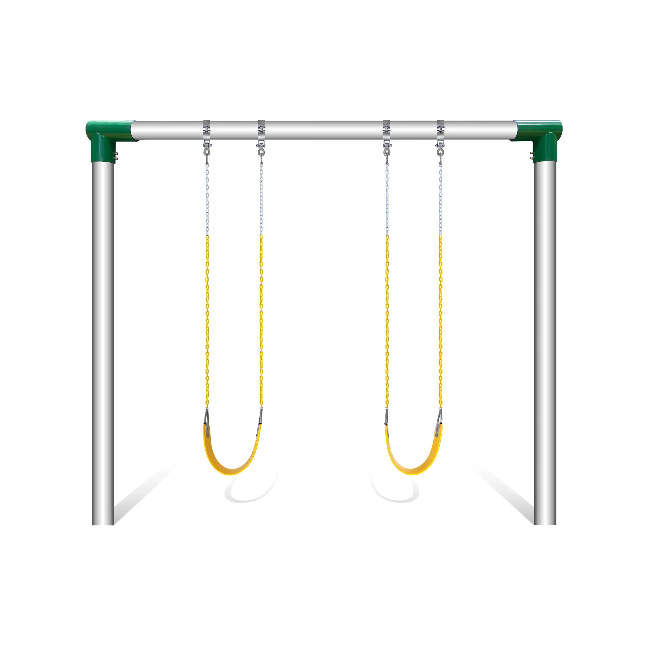 Jensen Heavy-Duty 8′ Commercial Swing Set – 2 Seats, 1 Bay, 5″ Pipe Frame