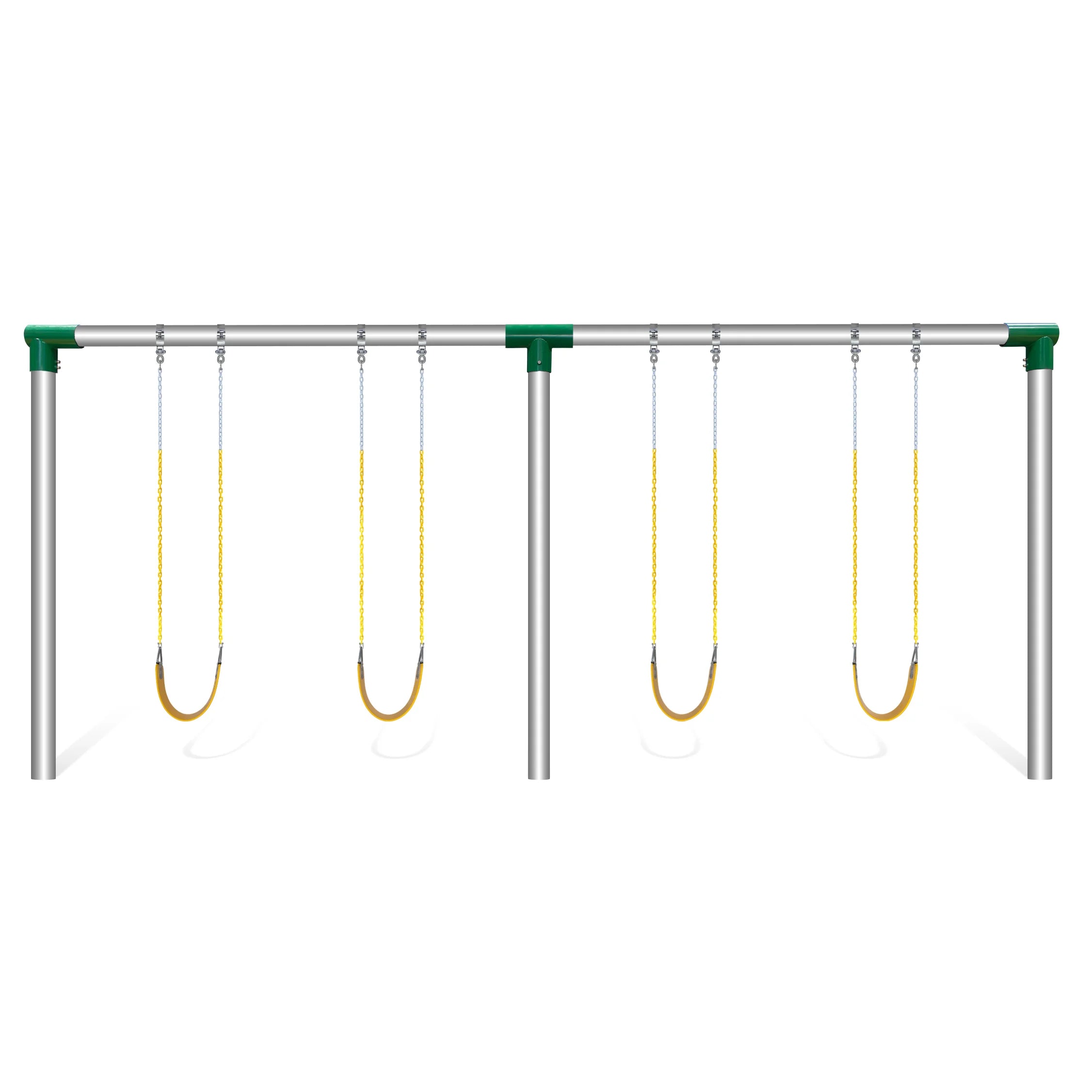 Jensen Swing Heavy-Duty H584 – 8′ High 2-Bay 4-Swing Commercial Metal Swing Set